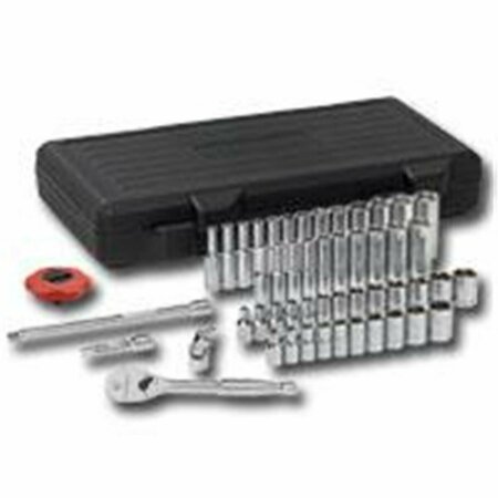 MAKEITHAPPEN 51 Piece 1/4 Inch Drive 6 Point SAE / Metric Socket Set MA62836